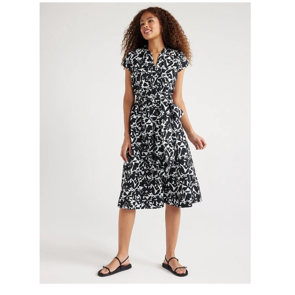 Brand New Free Assembly Black and White Dress